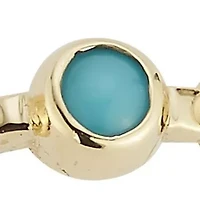 14K Gold Turquoise Station Ring