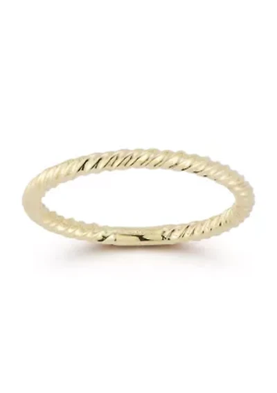 14K Gold Thin Twist Band Ring