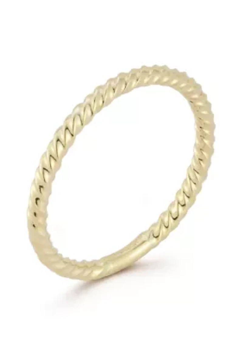 14K Gold Thin Twist Band Ring