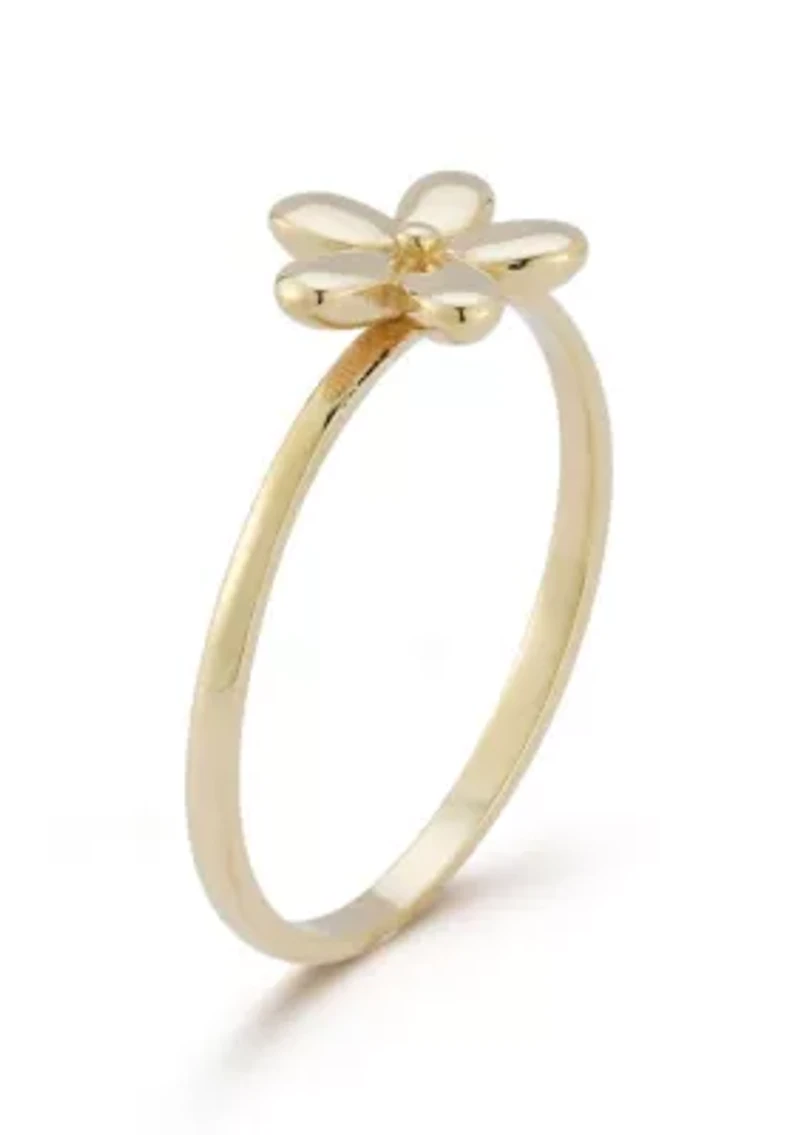 14K Gold Flower Cocktail Ring