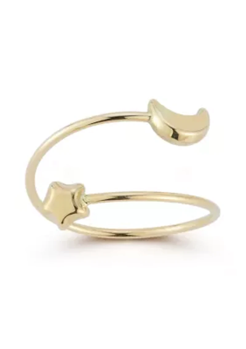 14K Gold Celestial Bypass Ring