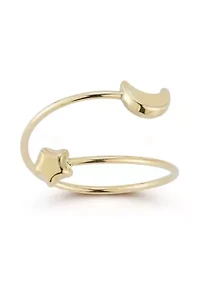 14K Gold Celestial Bypass Ring