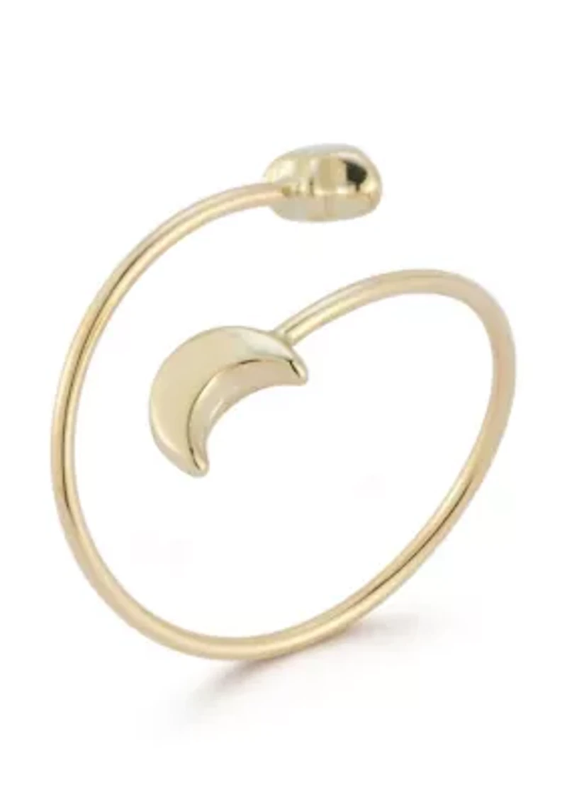 14K Gold Celestial Bypass Ring