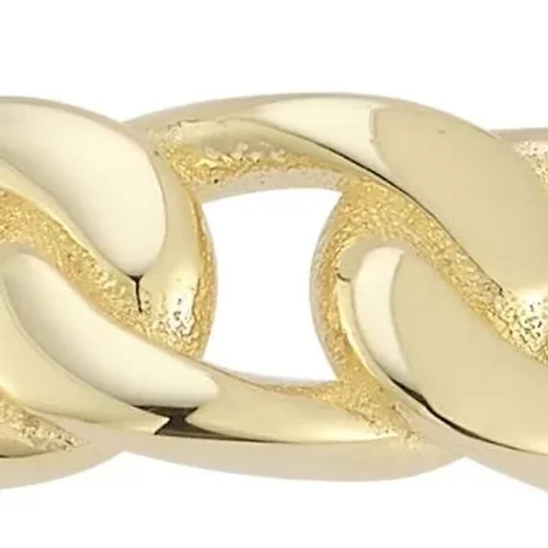 14K Gold Tri Curb Chain Band Ring