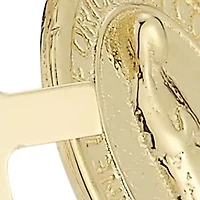 14K Gold Religious Charm Band Ring