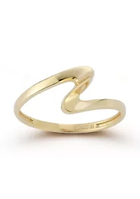 14K Gold Wavy Band Ring