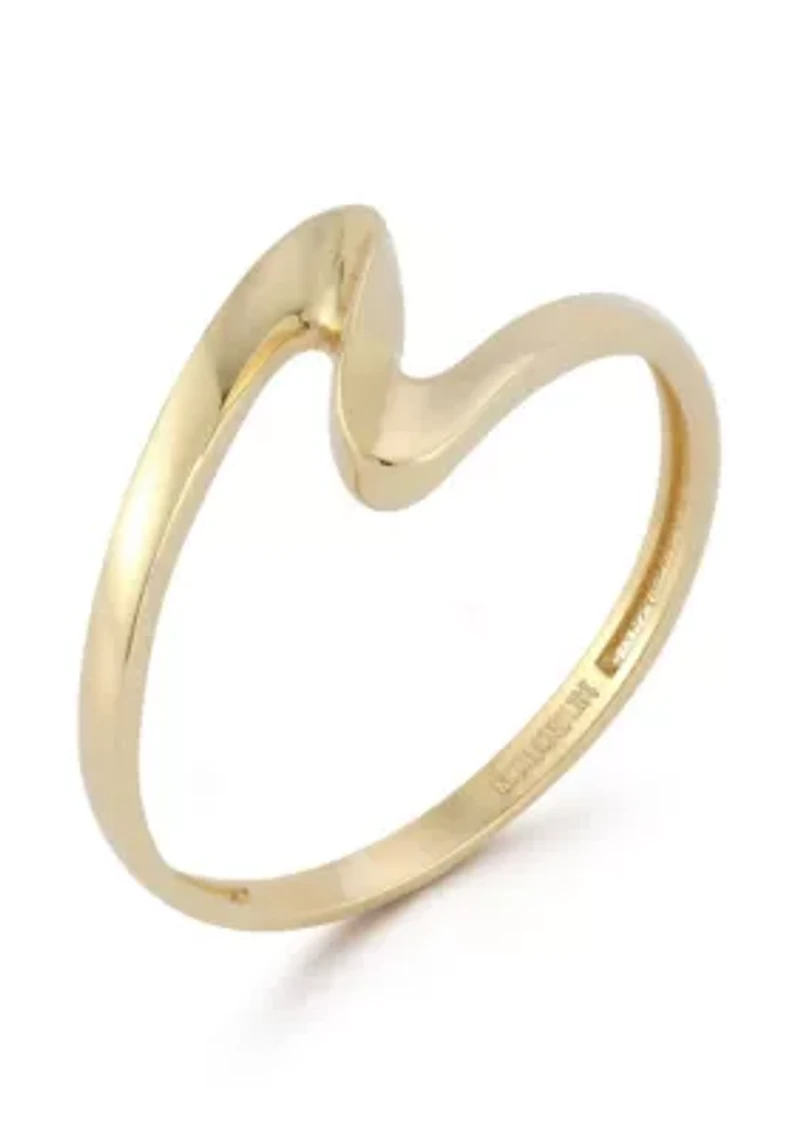 14K Gold Wavy Band Ring
