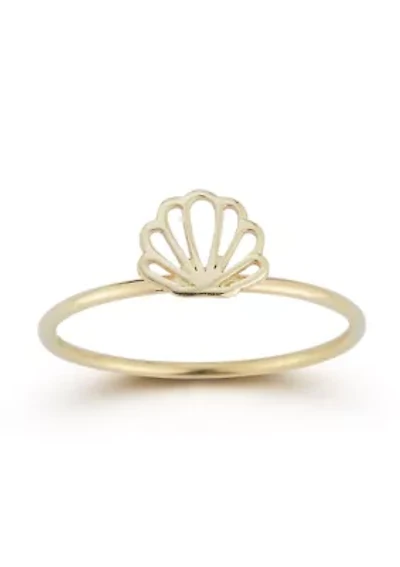 14K Gold Seashell Cocktail Ring