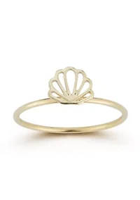 14K Gold Seashell Cocktail Ring