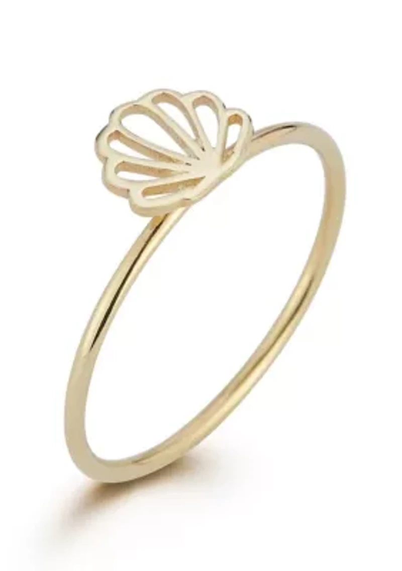 14K Gold Seashell Cocktail Ring