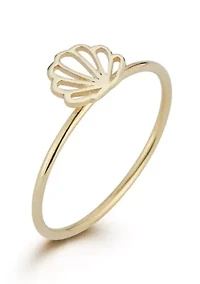 14K Gold Seashell Cocktail Ring