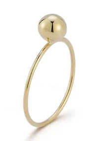 14K Gold Ball Solitaire Ring