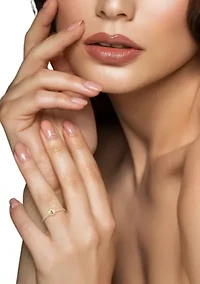 14K Gold Ball Solitaire Ring