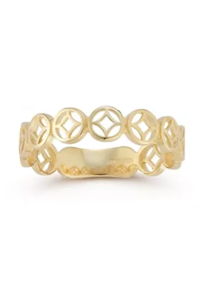 14K Gold Open Work Band Ring