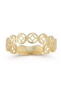 14K Gold Open Work Band Ring