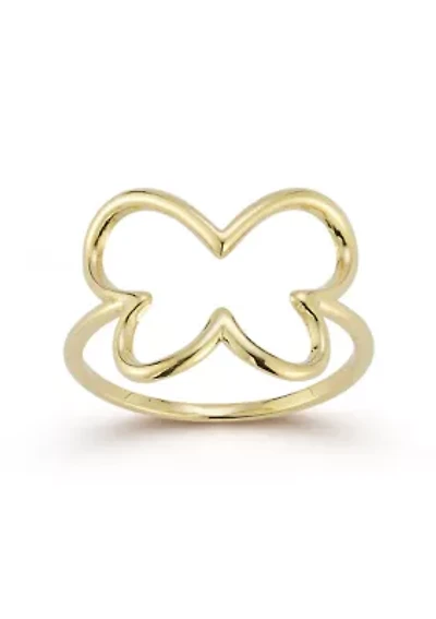 14K Gold Open Butterfly Ring