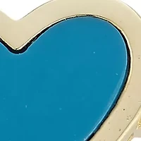 14K Gold Turquoise Heart Curb Chain Ring