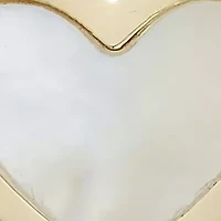 14K Gold Mother of Pearl Heart Curb Chain Ring