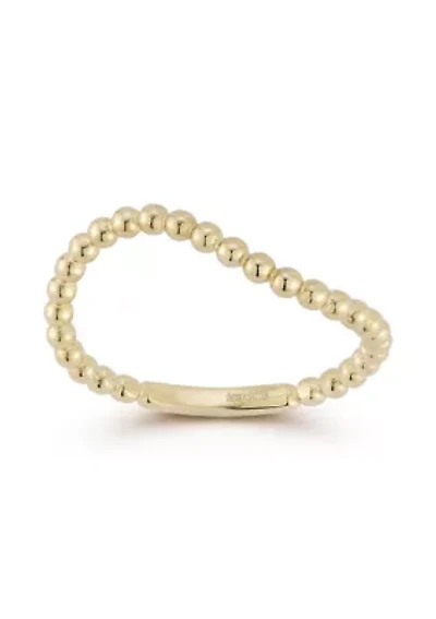14K Gold Wavy Bubble Band Ring