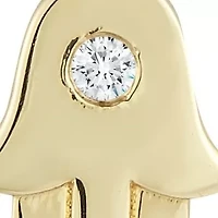 14K Gold Diamond Hamsa Pendant Necklace