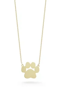 14K Gold Pawprint Pendant Necklace
