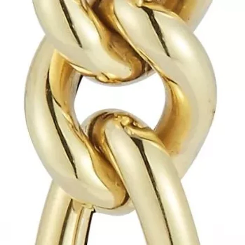 14K Gold Figaro Link Drop Earrings, Made in Italy