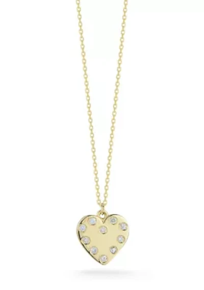 14K Gold Diamond Heart Pendant Necklace