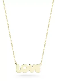 14K Gold Bubble Love Pendant Necklace