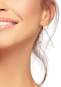 14K Gold Oval Huggie Hoop Earrings