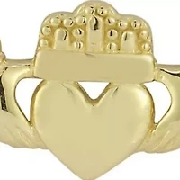 14K Gold Claddagh Heart Pendant Necklace