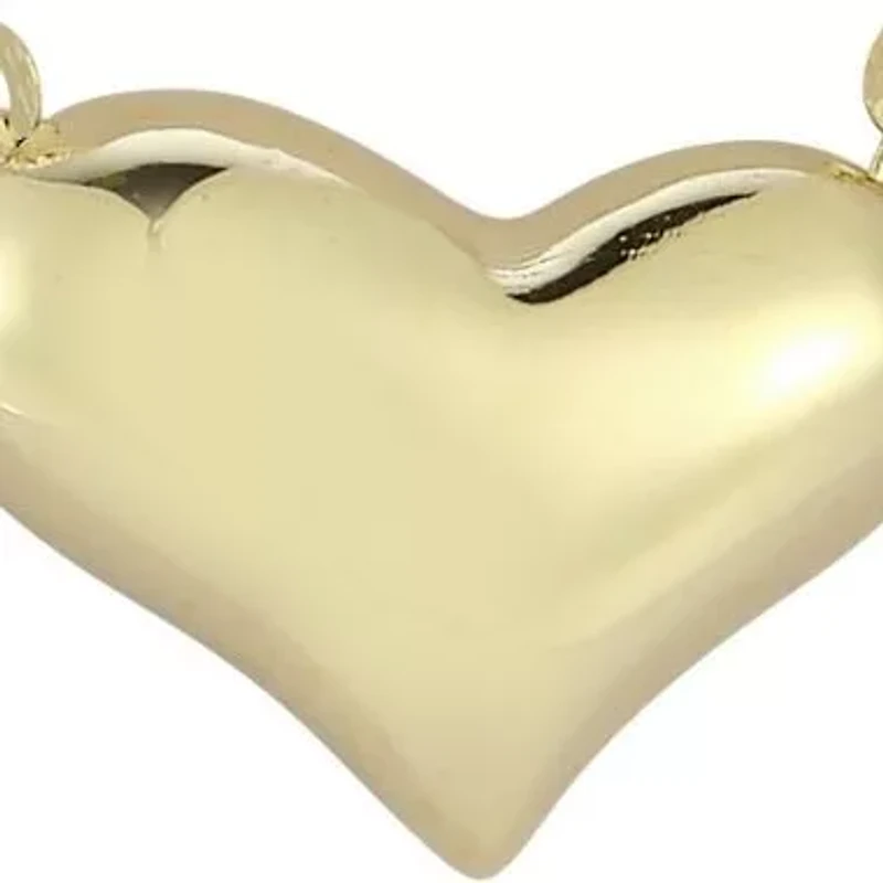 14K Gold Puffed Heart Pendant Necklace