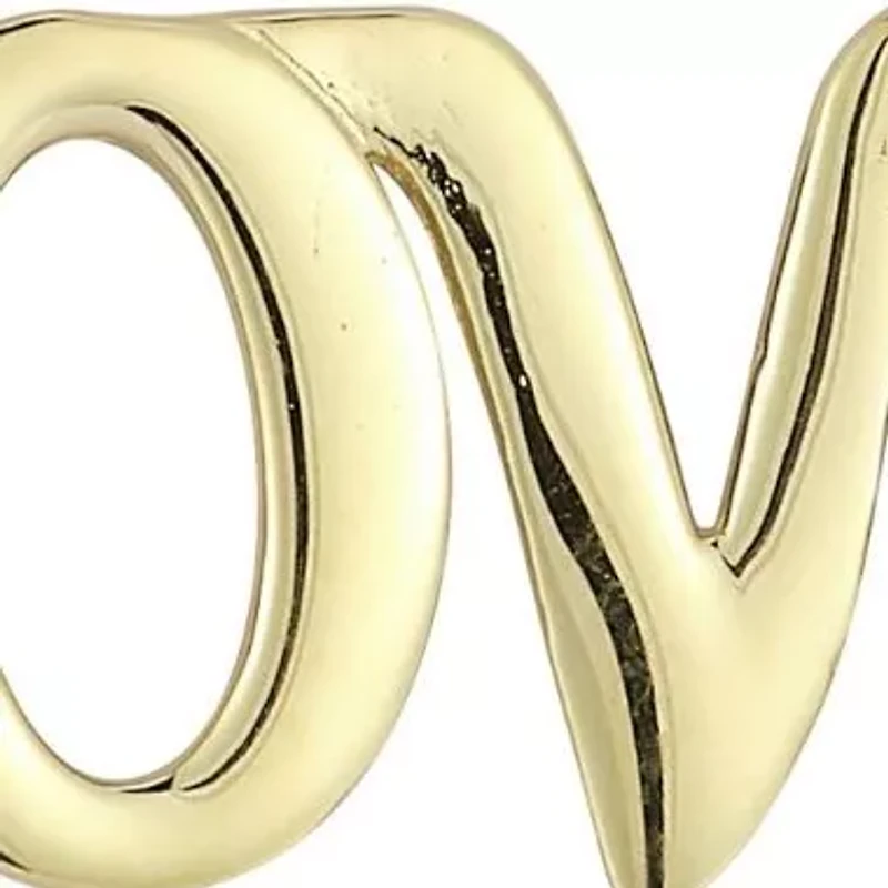 14K Gold Love Script Pendant Necklace