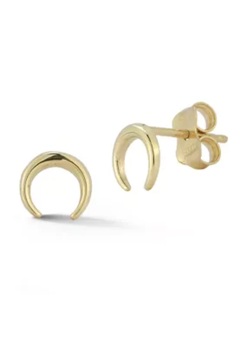 14K Gold Pointed Horn Stud Earrings