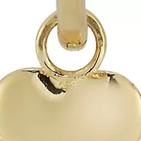 14K Gold Heart Charm Huggie Hoop Earrings