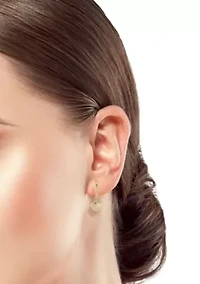 14K Gold Heart Charm Huggie Hoop Earrings