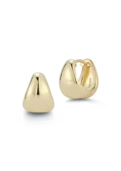 14K Gold Graduated Huggie Hoop Earrings