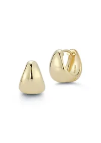 14K Gold Graduated Huggie Hoop Earrings