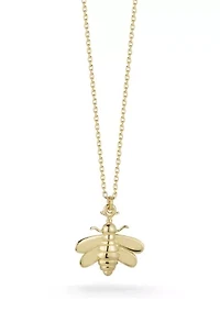 14K Gold Bee Pendant Necklace