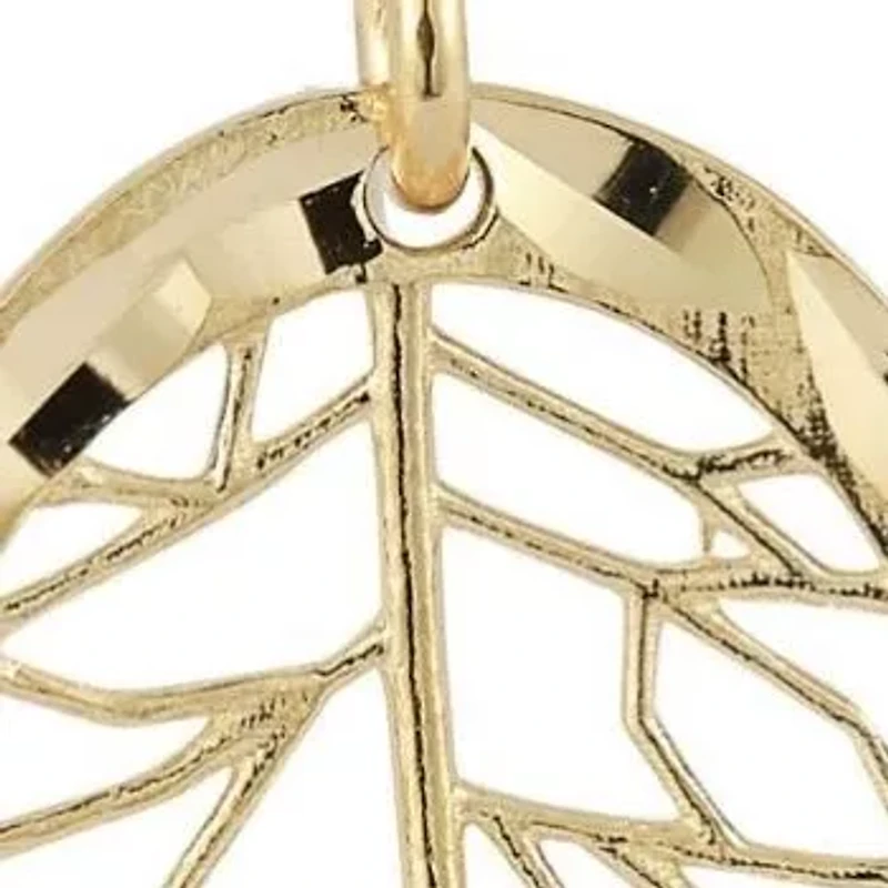 14K Gold Leaf Drop Earrings