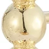 14K Gold Triple Ball Stud Earrings