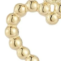 14K Gold Open Heart Charm Bubble Huggie Hoop Earrings