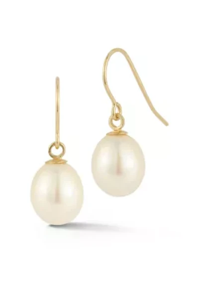 14K Gold Pearl Drop Earrings