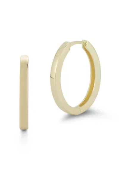 14K Gold Oval Hoop Earrings