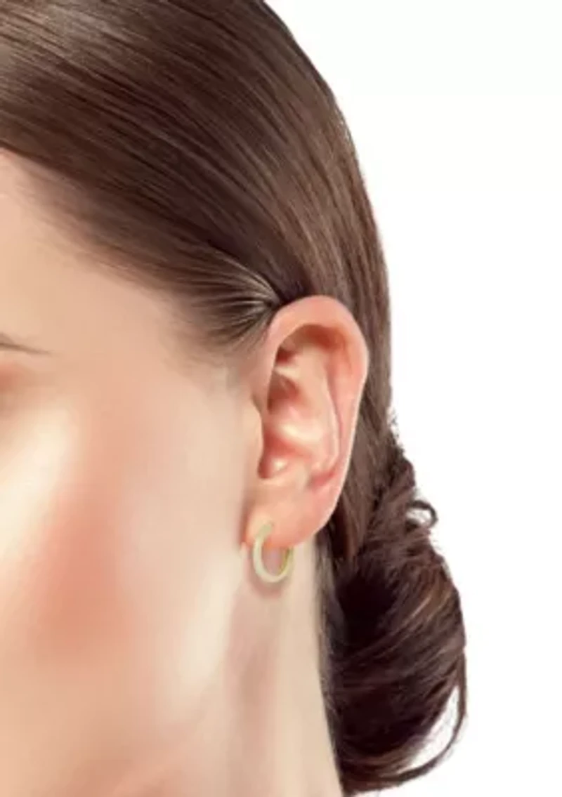 14K Gold Oval Hoop Earrings