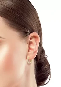 14K Gold Oval Hoop Earrings