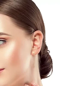 14K Gold Cross Front/Back Earrings