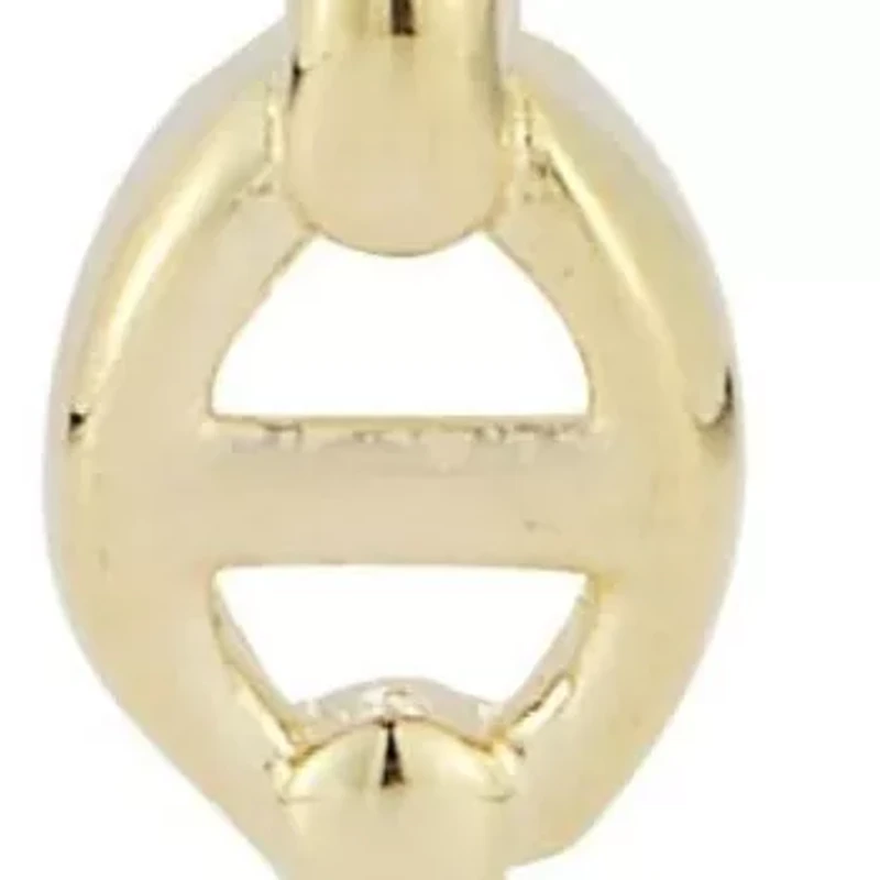 14K Gold Mariner Chain Huggie Hoop Earrings