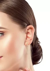 14K Gold Oval Link Drop Earrings