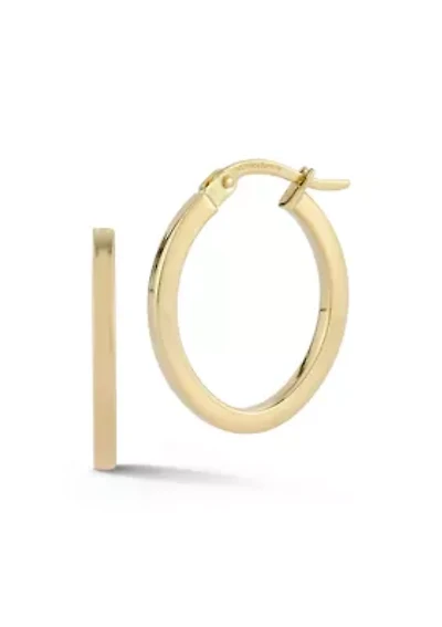 14K Gold Small Oval Hoop Earrings