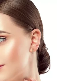 14K Gold Thin Knife Edge Oval Hoop Earrings